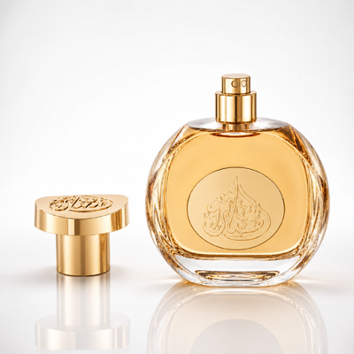 Bouchon de parfum en zamac plaqué or avec design personnalisé et motif en relief pour flacons de parfum de luxe