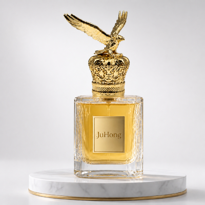Bouchon de parfum Zamac FEA15 orné d'un aigle sur une couronne, plaqué d'or en alliage de zinc