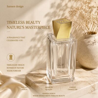 Bouchon de parfum minimaliste en zamac carré torsadé, surface texturée à rayures horizontales, logo en relief 3D sur le dessus, bouche FEA15, couvercle de parfum en alliage de zinc, usine source de logo personnalisé