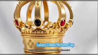 Bouchon de Parfum en Zamac en Forme de Couronne avec Strass Rouge Incrusté