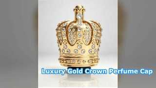 Bouchon de parfum couronne magnétique de luxe, cristal plaqué or