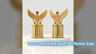 Bouchon de parfum de luxe Eagle Wing, couvercle de bouteille plaqué or