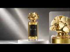 Bouchon de parfum en Zamac en forme de fleur, couvercle de bouteille de parfum en alliage de zinc plaqué or